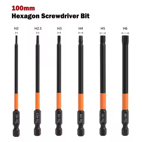 1pc 50/100mm Hex Head Wrench Drill Bit 1/4" Shank Quick Release Magnetic Screwdriver Bit H1.5 H2.5 H