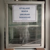 etalase rokok / etalase alumunium kaca kecil uk. 50x60x40