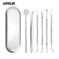 KIPRUN Dental Mirror Set, 6pcs Dental Mirror Stainless Steel Dental Dentist Tool Set,  Probe Tooth C