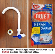 Kran Air Dapur Angsa Plastik / Keran Cuci Piring Plastik 1/2" AWET