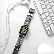 Apple Watch Series 1 , Series 2, Series 3 - Apple Watch 真皮手錶帶，適用於Apple Watch 及 Apple Watch Sport - Freshion 香港原創設計師品牌 - 黑色花樣圖紋 65