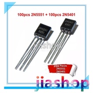 RS+ 100pairs=200pcs 2N5551 2N5401 5551 5401 TO-92 (100PCS* 2N5401 100PCS* 2N5551 ) Bipolar Transis