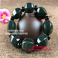 Lu canada jade bracelet 16-17 mm dark vip untreated