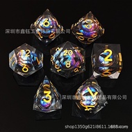 Dice Set DND Dice Dice Resin D20 Longan Role Playing Dungeons and Dragons RPG Movable Liquid 9AHO