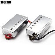 1 Pc Alnico 5 LP Humbucker Guitar Pickup Set Chrome Neck & Bridge Alnico V Pickup Chrome
