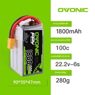 OVONIC | แบตเตอรี่โดรน FPV 5 นิ้ว 4S/6S 100C ความจุสูง 1550mAh