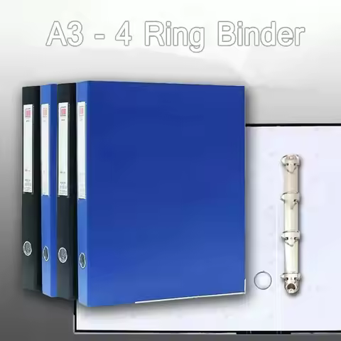 Vertical 4-Rings Binder A3 Folder For Documents A3 File Storage Transparent Binder Sleeves A3 Paper