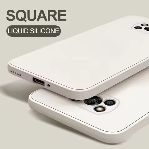 For Poco X3 Pro Case Original Square Liquid Silicone Soft Cover For Xiaomi Poco X3 nfc Fundas Pocox3
