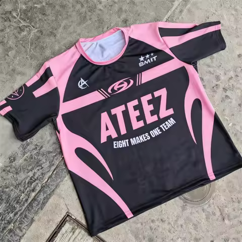 ATEEZ Sports Jersey Korean Kpop Combination Round Neck Fashionable Street Wear Short Sleeved Summer 