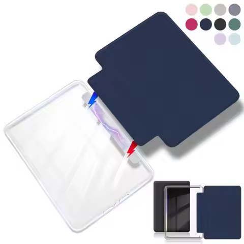 Magnetic Detachable 7 inch e-Reader Case Acrylic Shockproof Folio Cover 9/10th Generation Transparen