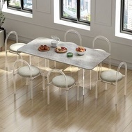 長方形餐枱 亞克力岩板餐枱 Dining Table 【包送貨 Free Delivery】 食飯枱 飯桌 岩板餐枱 餐櫈 枱櫈組合
