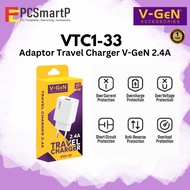 Adapter Charger V-GeN VTC1-33 2.4A 1 Port USB Travel Charger V-GEN