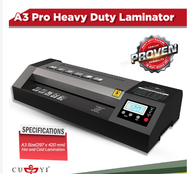 CUYI A4 / A3 Size Laminator HOT / COLD / REVERSE Function 220V Heavy Duty Laminating Machine