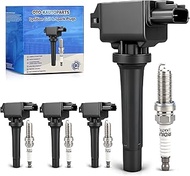 UF656 Ignition Coil & 93501 Double Iridium Spark Plug Compatible with 12-20 Mazda 3/14-20 Mazda 6/16