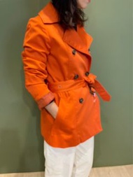 日係品牌 Michel Klein 女性38號橘色短版風衣外套