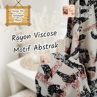 Abstract Pattern Viscose Rayon Fabric