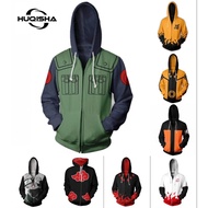 New 2024 Hot Anime Naruto 3D Zip Jackets Cosplay Costumes Men Hoodies Sweatshirts Uzumaki Akatsuki Haruno Sakura Zipper Clothes