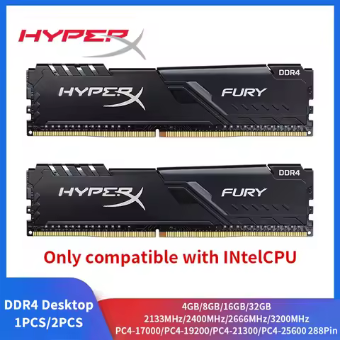 HyperX Fury Memoria DDR4 8GB 16GB 4GB RAM 3200MHz 2666MHz 2400MHz 2133MHz Desktop RAM 1.2V DIMM PC-2