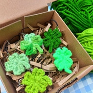 GANTUNGAN Four leaf clover bag charm crochet keychain four leaf clover/ key chain/