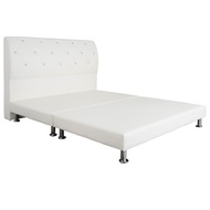 [特價]Homelike 沙廈皮革床組-單人3.5尺(四色)床頭白/床底白