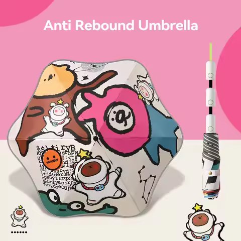 Cartoon Automatic Children Umbrella Windproof, UV Protection Sun Folding Umbrella Kids, Black Coatin