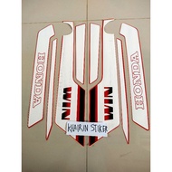 MERAH Honda win red and white striping sticker 1984 84