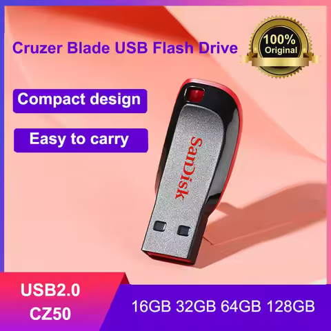 SanDisk Cruzer Blade SDCZ50 Mini USB Flash Drive 128GB 64GB 32GB 16GB Pendrive USB2.0 Flash Drive pe