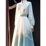 2023 High-Ding Designer Big Brand High-End White Dress New Chinese Style Chinese Style Women's Summer Long Dress