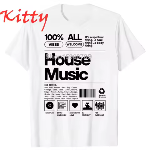 House Music EDM Rave DJ Women's T-shirt Graphic Streetwear Short Sleeve Dj Electronic Dance Music Bi