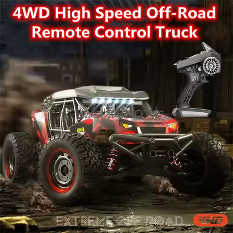 High Speed Desert Off Road Remote Control Truck 4WD 1:16 60KM/H LED Highlight Light Independent Shoc