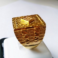 24K Gold Plated Square Biscuit Abacus Men Fashion Ring