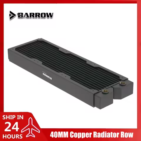 Barrow Watercooling 360 Copper Radiator High Density Single Wave, G1/4'' 40mm Thick For 12cm Fan DIY