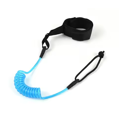 1.2m/ 4ft Surfboard Leash Coiled Sup Leash Leg Rope Elastic Safety Outdoor SUP Strap