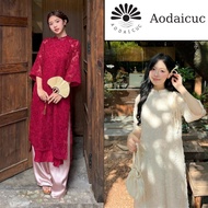 Yen Phuong feather ao dai, 4-panel ao dai, CNY ao dai - Cuc ao dai