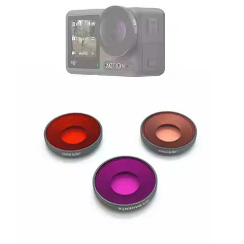 Red Snorkel Magenta Diving Filter Protective Lens Replacement Cover for DJI Osmo Action 3 Drone Gimb