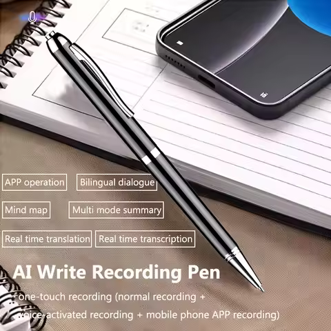 AI Mini Voice Recorder ChatGPT App Control Intelligent Transcription Translation Recording Pen 128GB