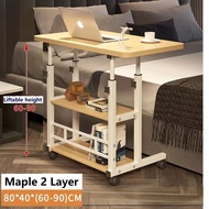 [SG SELLER] 60cm/80cm Movable Laptop Table/ Computer Study Desk/ Bedside Bed Sofa Side Table/Height Adjustable