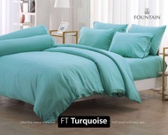 FOUNTAIN ผ้านวม พร้อม ผ้าปูที่นอน 6ฟุต ฟาวเท่น สีเทอร์คอยส์