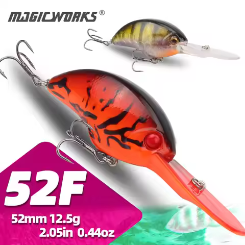 Magic Works Crankbaits Fishing 52mm 12.5g Wobbler Bass Floating Jerkbait Crankbait Lure Pike Artific