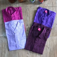 KATUN KEMEJA UNGU Batik Costume Plain Shirts Boys Dobby Purple Dobby Shirts Plain Cotton Father And 