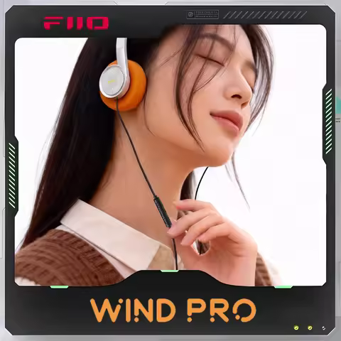 FIIO WIND PRO Wired Headphones With Mic HiFi 40mm Dynamic Driver Lightweight Headphone Warm HiFi Sou