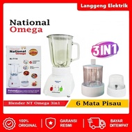 Blender National Omega 3 in 1 blender isi 3 gelas dengan choper bumbu basah dan kering