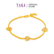 TAKA Jewellery 2-Tone Triple Heart Glow 916 Gold Bracelet