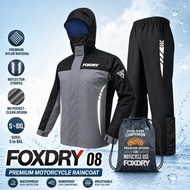RAINCOAT FOXDRY 08 NEW PREMIUM SET Original Baju Hujan Foxdry Raincoat Set Baju & Seluar Jacket Kali