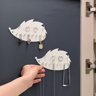 Cute Hedgehog Hook Wall Mounted Home Rack Multifunctional Bathroom Household Mirror Cabinet for Jewelry Necklace Ring Storage