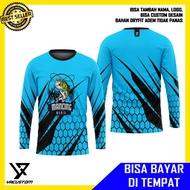 Kaos Jersey Mancing Mania Lengan Panjang, Fishing Big Size Dry Fit 4.1