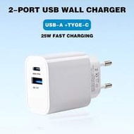 25W Fast Charger, EU Plug PD Charger Head, EU Standard PD Fast Wall Charger Adapter Compatible With 
