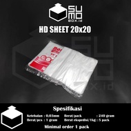 Plastik HD sheet 20x20 25x35 alas makanan nasi box mie tatakan plastik 200gram Royal