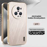 For Honor Magic 5 Pro 5Pro Magic5 Pro Magic5Pro 5G Silk Pattern Luxury Electroplated Gold Phone Case