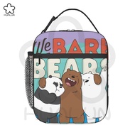 We Bare Bears Portable Insulated Lunch Bag for Women/Men - Reusable Lunch Box for Office Work School Picnic Beach